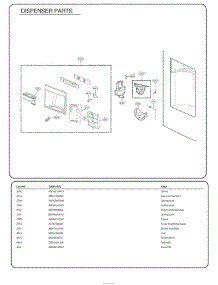 Dispenser Parts parts for Lg Refrigerator 79993 from AppliancePartsPros.com