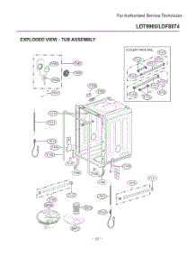 Tub Assembly Cutlery Rack Rail parts for Lg Dishwasher D1426DB1 from AppliancePartsPros.com