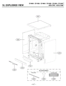 Section 1 parts for Lg Dishwasher D1454CFN from AppliancePartsPros.com