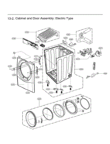 Cabinet And Door Assembly: Electric Type parts for Lg Dryer DLE3400V from AppliancePartsPros.com