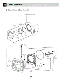 Exploded View   Cabinet Cover & Door Assembly  Transparent Door parts for Lg Dryer DLEC855R from AppliancePartsPros.com