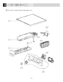 Exploded View   Control Panel & Top Plate Assembly parts for Lg Dryer DLEC855R from AppliancePartsPros.com