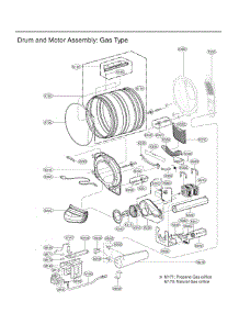Drum And Motor Assembly: Gas Type parts for Lg Dryer DLG3471M from AppliancePartsPros.com