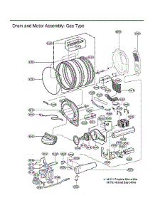 Drum / Motor Assy: Gas Type parts for Lg Dryer DLG3501W from AppliancePartsPros.com