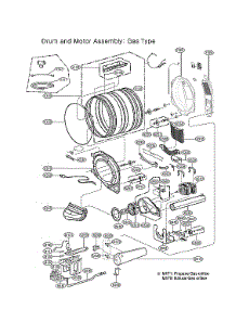 Drum & Motor Assy: Gas Type parts for Lg Dryer DLG3601V from AppliancePartsPros.com