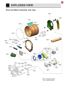 Drum And Motor Assembly: Gas Type parts for Lg Dryer DLG8201W from AppliancePartsPros.com
