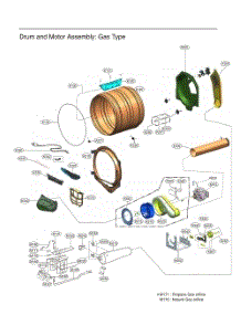Drum And Motor Assembly: Gas Type parts for Lg Dryer DLG8481LE from AppliancePartsPros.com