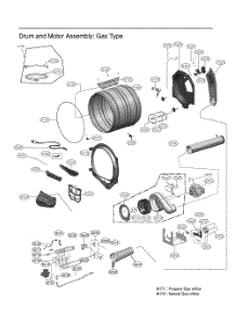 Drum And Motor Assembly parts for Lg Dryer DLGX8601BE from AppliancePartsPros.com