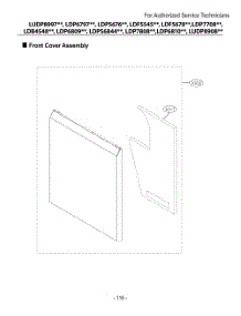 Front Cover Assembly parts for Lg Dishwasher DUA315HDL from AppliancePartsPros.com