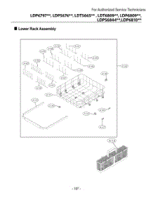 Lower Rack Assembly parts for Lg Dishwasher DUA315HDL from AppliancePartsPros.com