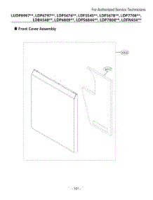 Front Cover Assembly parts for Lg Dishwasher DUA513FD from AppliancePartsPros.com