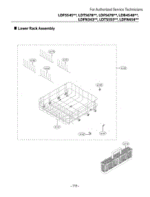 Lower Rack Assembly parts for Lg Dishwasher DUA513FT from AppliancePartsPros.com
