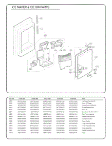 Ice Maker And Ice Bin Parts parts for Lg Refrigerator GC-L288NQXP from AppliancePartsPros.com