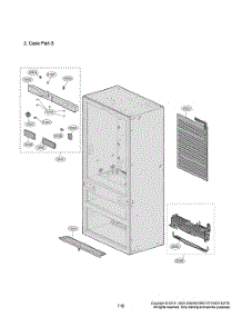 Case Part-3 parts for Lg Refrigerator GR-617AGPPM from AppliancePartsPros.com