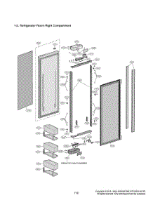 Refrigerator Room Right Compartment parts for Lg Refrigerator GR-617AGPPM from AppliancePartsPros.com