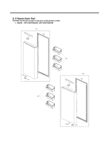 F-Room Door Part parts for Lg Refrigerator GR-D34FBGJM from AppliancePartsPros.com