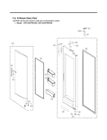 R-Room Door Part parts for Lg Refrigerator GR-D34FBGJM from AppliancePartsPros.com