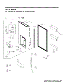 Door Parts 1 parts for Lg Refrigerator GR-J23GMKYM from AppliancePartsPros.com