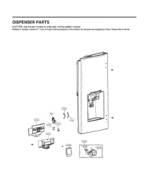 Dispenser Parts parts for Lg Refrigerator GR-J288NKXM from AppliancePartsPros.com