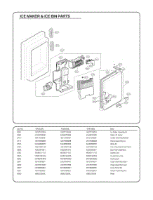 Ice Maker And Ice Bin Parts parts for Lg Refrigerator GR-J298LSXM from AppliancePartsPros.com