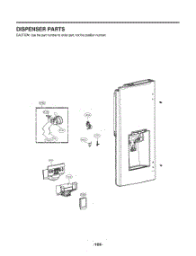 Dispenser Parts parts for Lg Refrigerator GR-L228NSXH from AppliancePartsPros.com