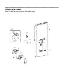Dispenser Parts parts for Lg Refrigerator GR-L22ANKYM from AppliancePartsPros.com