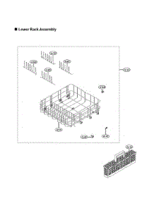 Lower Rack Assy parts for Lg Dishwasher LDB4548ST/00 from AppliancePartsPros.com