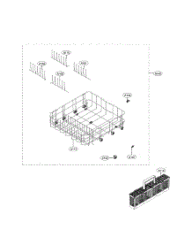 Lower Rack Parts parts for Lg Dishwasher LDF5545BD from AppliancePartsPros.com