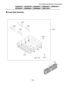 Lower Rack Assembly parts for Lg Dishwasher LDFC353LS from AppliancePartsPros.com