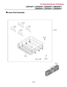 Lower Rack Assembly parts for Lg Dishwasher LDFN4542B from AppliancePartsPros.com