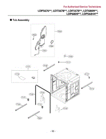 Tub parts for Lg Dishwasher LDP5676BD from AppliancePartsPros.com
