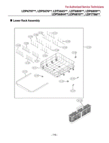 Lower Rack Assembly parts for Lg Dishwasher LDP7786BD from AppliancePartsPros.com