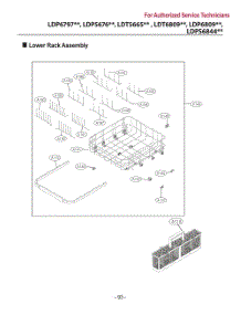 Lower Rack Assembly parts for Lg Dishwasher LDT6809SS from AppliancePartsPros.com