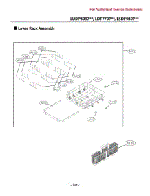 Lower Rack Assembly parts for Lg Dishwasher LDT7797BM from AppliancePartsPros.com