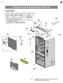 Exploded View & Replacement Parts List parts for Lg Refrigerator LF24Z6530S from AppliancePartsPros.com