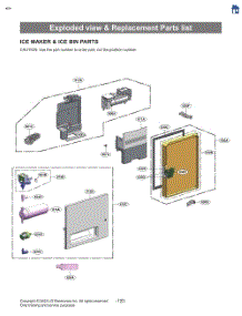 Exploded View & Replacement Parts List parts for Lg Refrigerator LF25C8330S from AppliancePartsPros.com