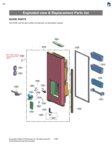 Exploded View & Replacement Parts List parts for Lg Refrigerator LF26C6360S from AppliancePartsPros.com