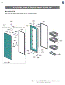 Exploded View & Replacement Parts List parts for Lg Refrigerator LF26C6360S from AppliancePartsPros.com