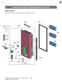 Exploded View & Replacement Parts List parts for Lg Refrigerator LF29S8250S from AppliancePartsPros.com