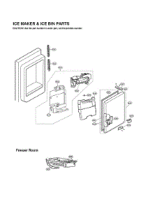 Ice Maker & Ice Bin Parts parts for Lg Refrigerator LFXS28596M/01 from AppliancePartsPros.com