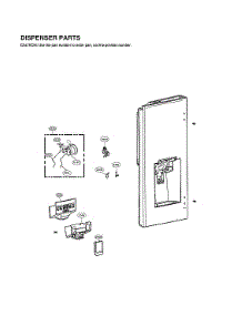 Dispenser Door Parts parts for Lg Refrigerator LFXS28596M/01 from AppliancePartsPros.com