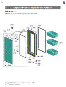 Exploded View & Replacement Parts List parts for Lg Refrigerator LH29S8565S from AppliancePartsPros.com