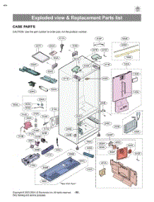 Exploded View & Replacement Parts List parts for Lg Refrigerator LHFS28XBD from AppliancePartsPros.com