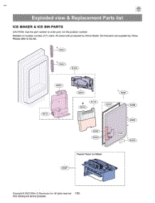 Exploded View & Replacement Parts List parts for Lg Refrigerator LHFS28XBS from AppliancePartsPros.com
