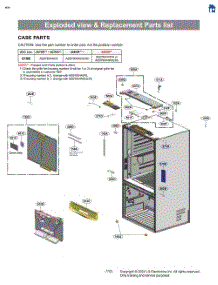 Exploded View & Replacement Parts List parts for Lg Refrigerator LL31H6530S from AppliancePartsPros.com