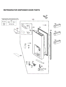 Refrigerator Dispenser Door Parts parts for Lg Refrigerator LNXS30866D/01 from AppliancePartsPros.com