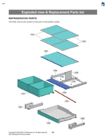 Exploded View & Replacement Parts List parts for Lg Refrigerator LRFLS3206S from AppliancePartsPros.com