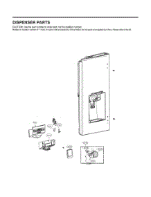 Dispenser Parts parts for Lg Refrigerator LRFS28XBD from AppliancePartsPros.com