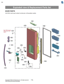 Exploded View & Replacement Parts List parts for Lg Refrigerator LRRXC2606S from AppliancePartsPros.com