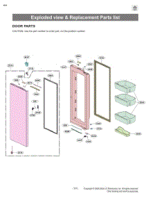 Exploded View & Replacement Parts List parts for Lg Refrigerator LRYKC2606D from AppliancePartsPros.com